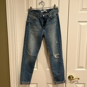 Joes distressed jeans size 27 cuffed slightly at bottom